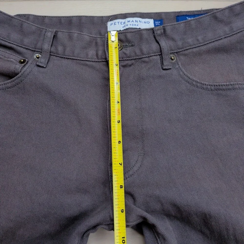 Peter Manning Travel Jeans Mens 30x23 Slim Fit‎ Gray Stretch Denim New York